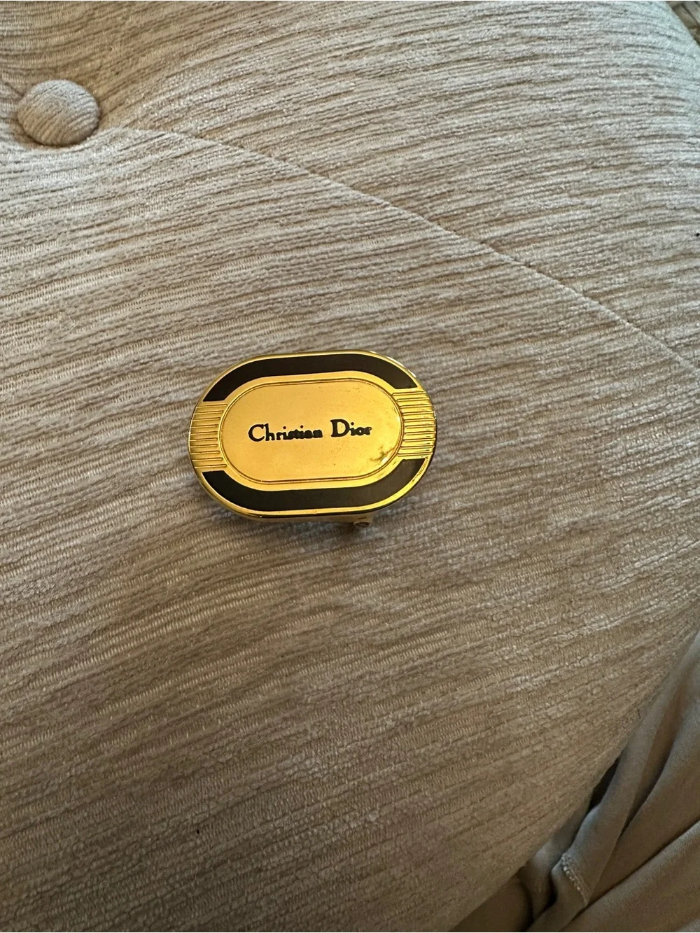 Dior Gold-Tone Oval Emblem Belt Buckle
